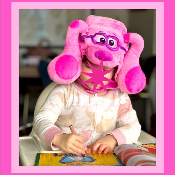 💕BLUE’S CLUES MAGENTA Pink Dog Halloween Costume with Hat SZ 3-4T - Picture 2 of 11